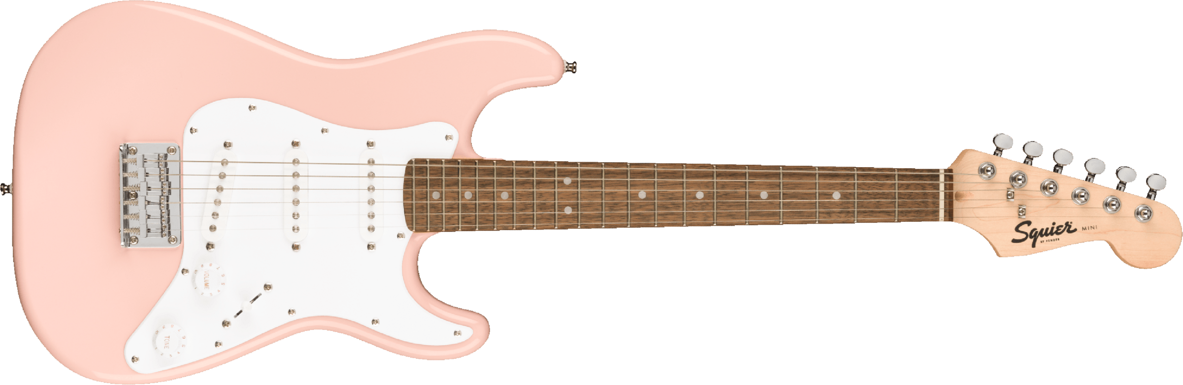Squier Squier Mini Strat V2 Ht Sss Lau - Shell Pink - Guitare Électrique Enfant - Main picture