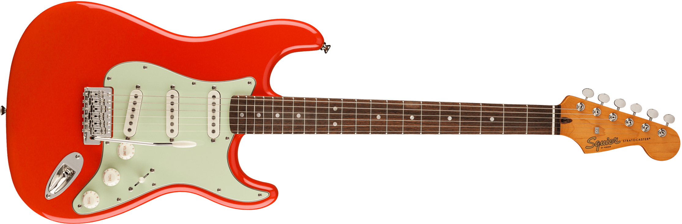 Squier Strat '60s Classic Vibe Fsr Ltd Lau - Fiesta Red - Guitare Électrique Forme Str - Main picture