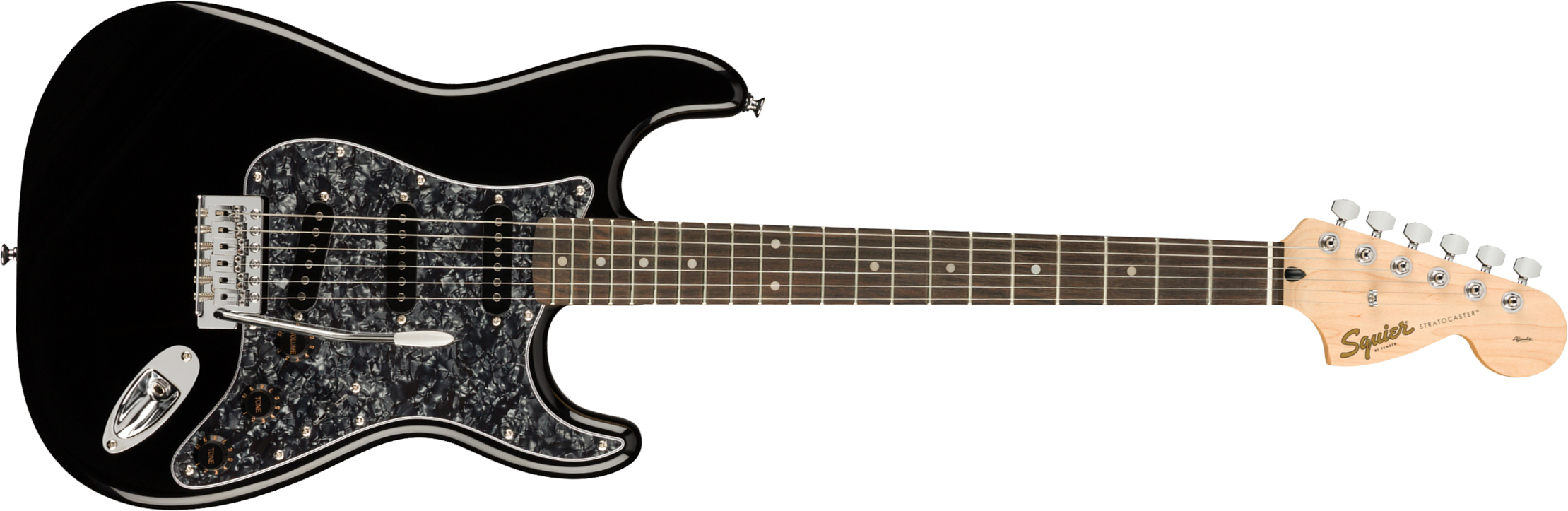 Squier Strat Affinity Black Pearl Pickguard Fsr Ltd Sss Trem Lau - Black - Guitare Électrique Forme Str - Main picture
