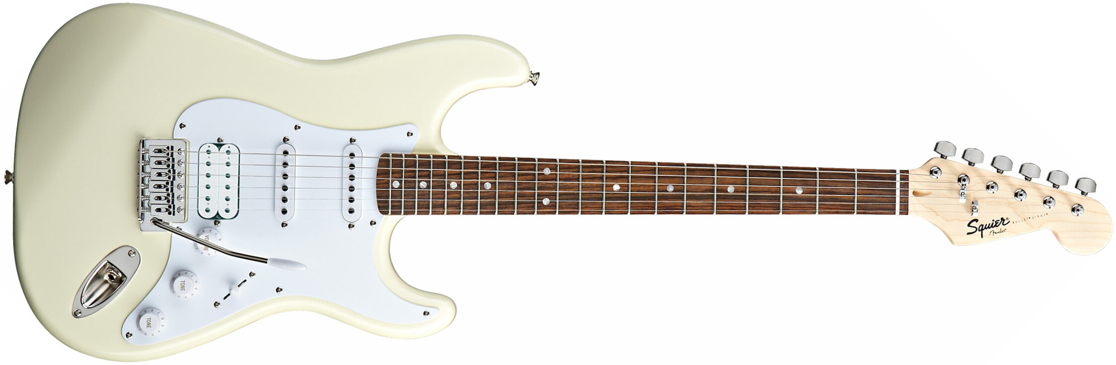 Squier Strat Bullet Hss Lau 2019 - Arctic White - Guitare Électrique Forme Str - Main picture