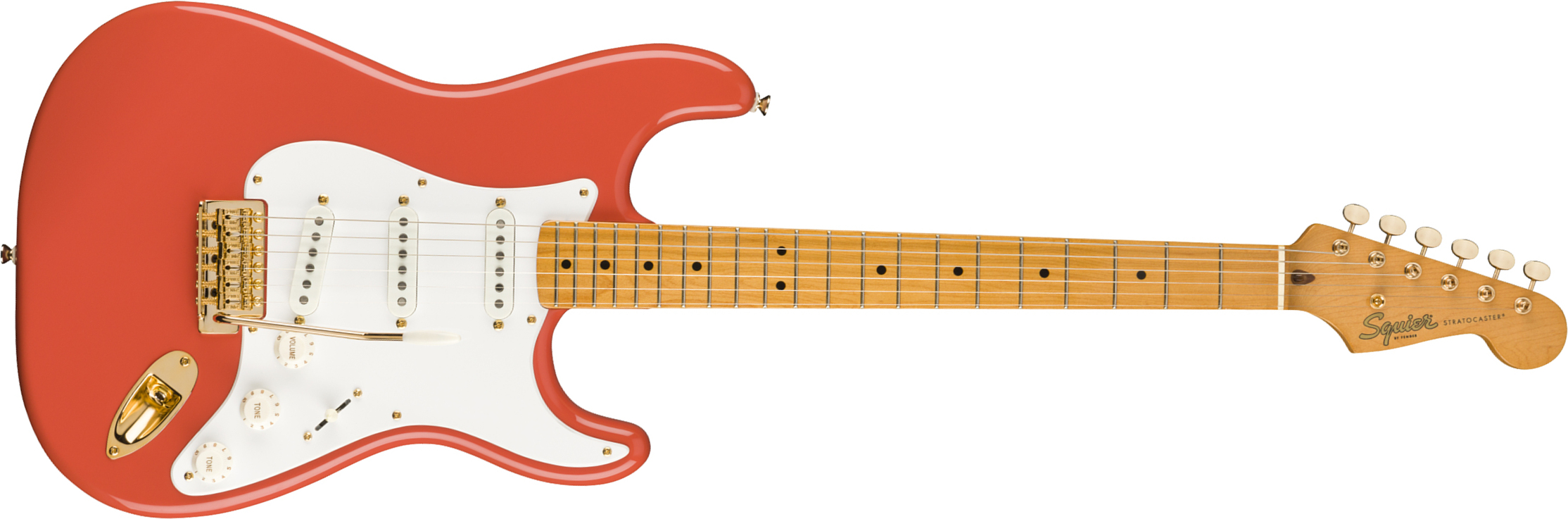 Squier Strat Classic Vibe '50s Fsr Ltd Mn - Fiesta Red With Gold Hardware - Guitare Électrique Forme Str - Main picture