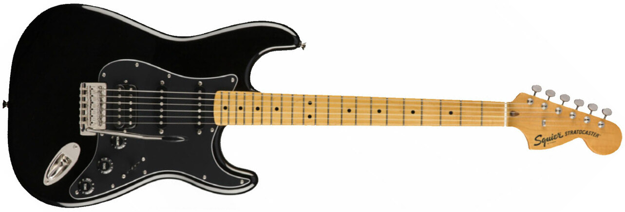 Squier Strat Classic Vibe 70s 2019 Hss Mn - Black - Guitare Électrique Forme Str - Main picture