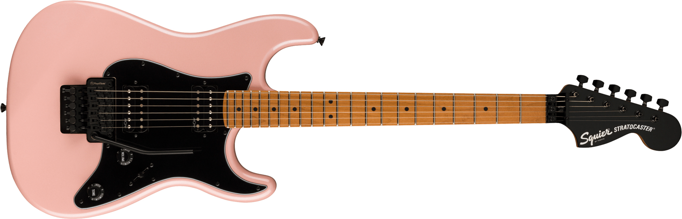 Squier Strat Contemporary Hh Fr Mn - Shell Pink Pearl - Guitare Électrique Forme Str - Main picture
