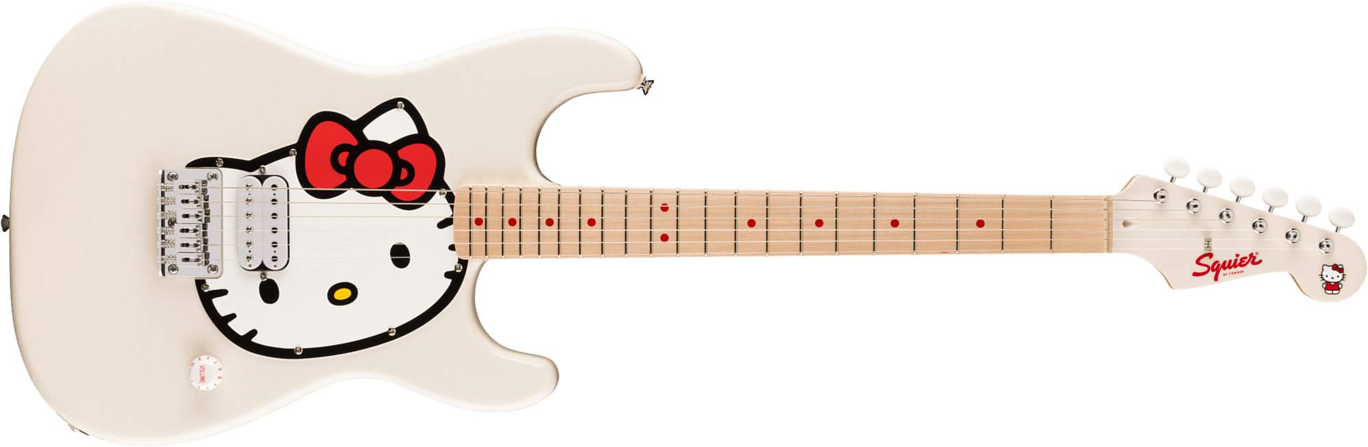Squier Strat Fender X Hello Kitty 1h Ht Mn - White - Guitare Électrique Forme Str - Main picture