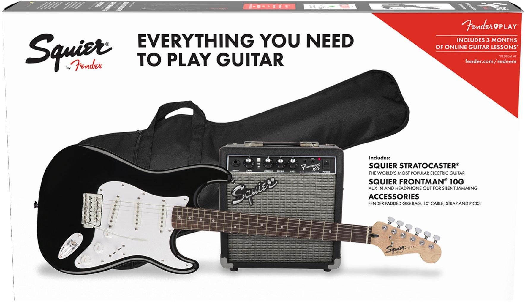 Pack guitare électrique Squier Stratocaster Pack 2018 - Black