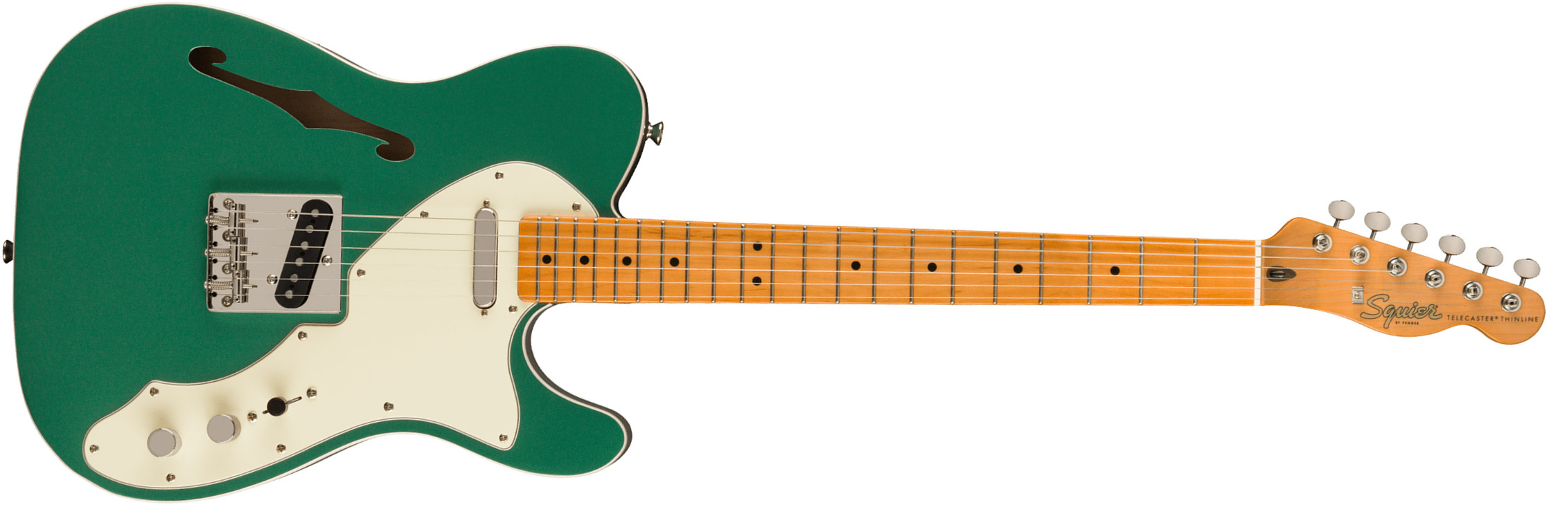 Squier Tele '60s Thinline Parchment Pickguard Classic Vibe Fsr 2s Ht Mn - Sherwood Green - Guitare Électrique Forme Tel - Main picture