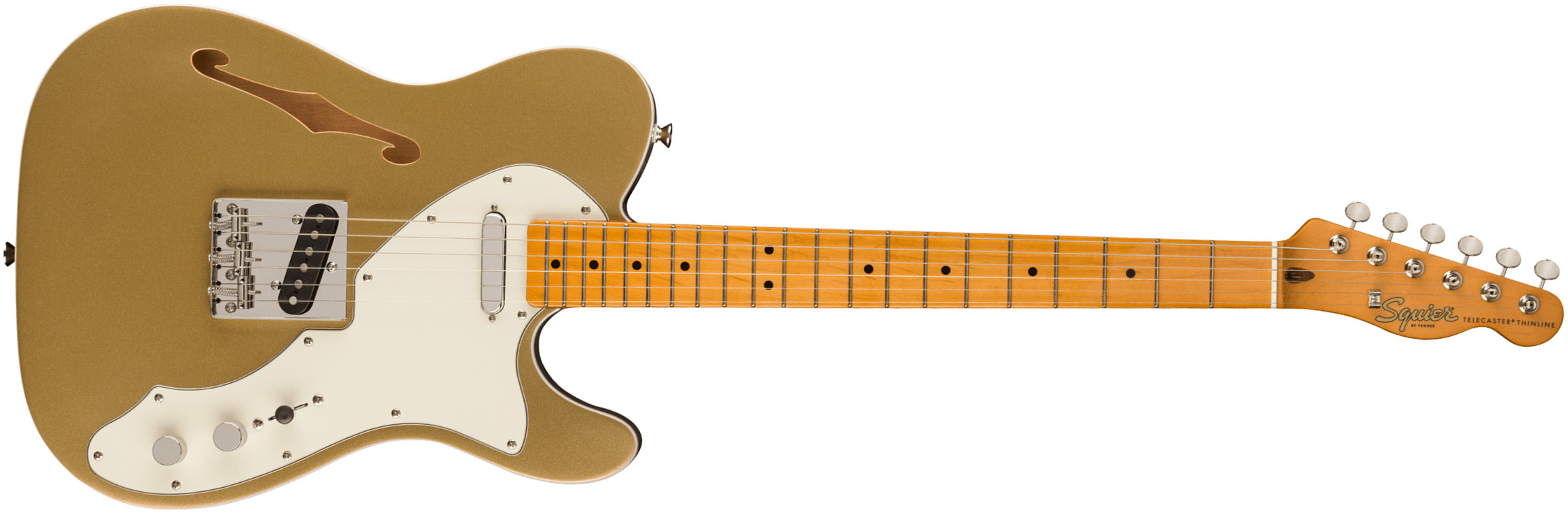 Squier Tele '60s Thinline Parchment Pickguard Classic Vibe Fsr 2s Ht Mn - Aztec Gold - Guitare Électrique Forme Tel - Main picture