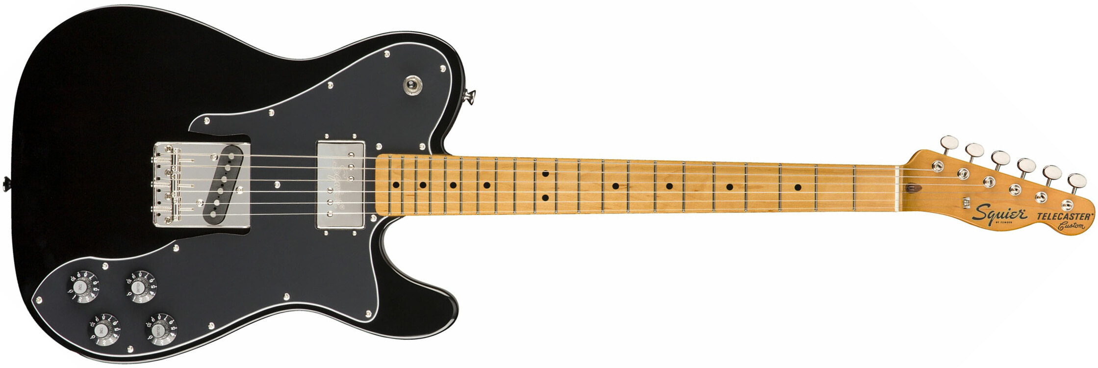Squier Tele Custom  Classic Vibe 70s 2019 Sh Mn - Black - Guitare Électrique Forme Tel - Main picture