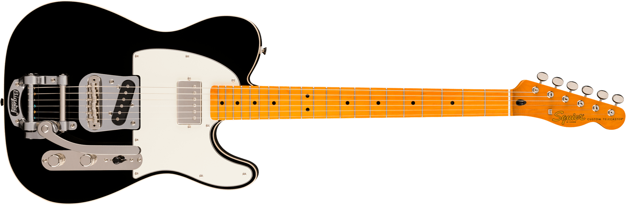 Squier Tele Custom Sh Bigsby Classic Vibe Ltd Sh Trem Mn - Black - Guitare Électrique Forme Tel - Main picture