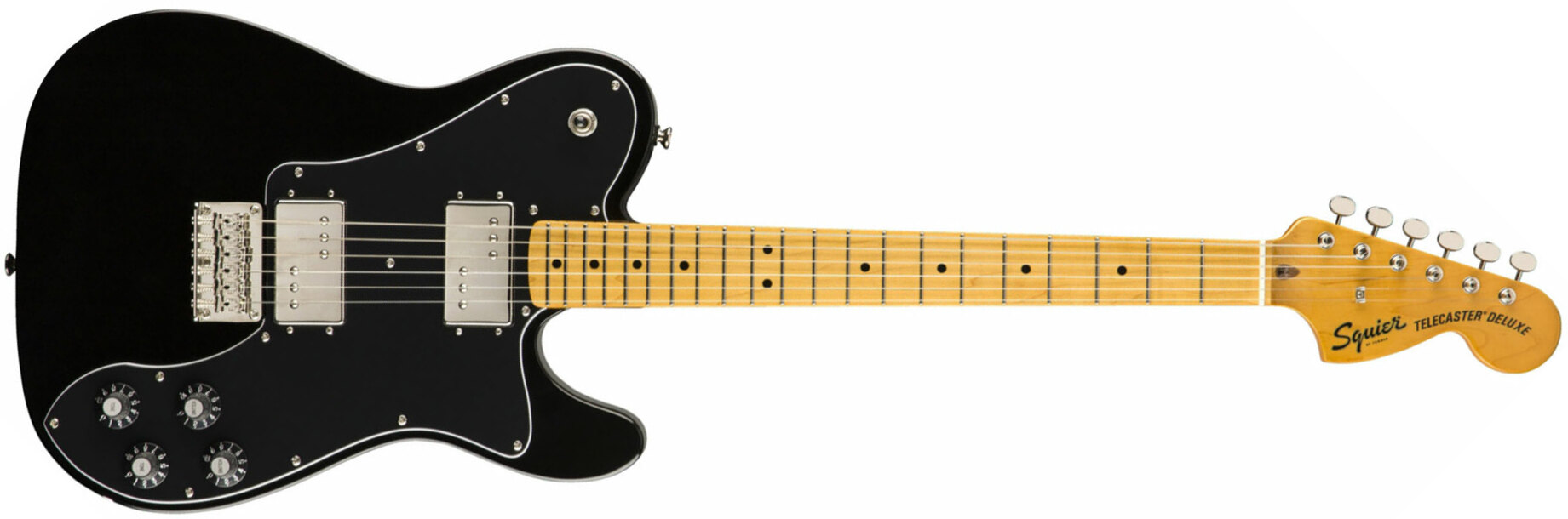 Squier Tele Deluxe Classic Vibe 70s 2019 Hh Mn - Black - Guitare Électrique Forme Tel - Main picture