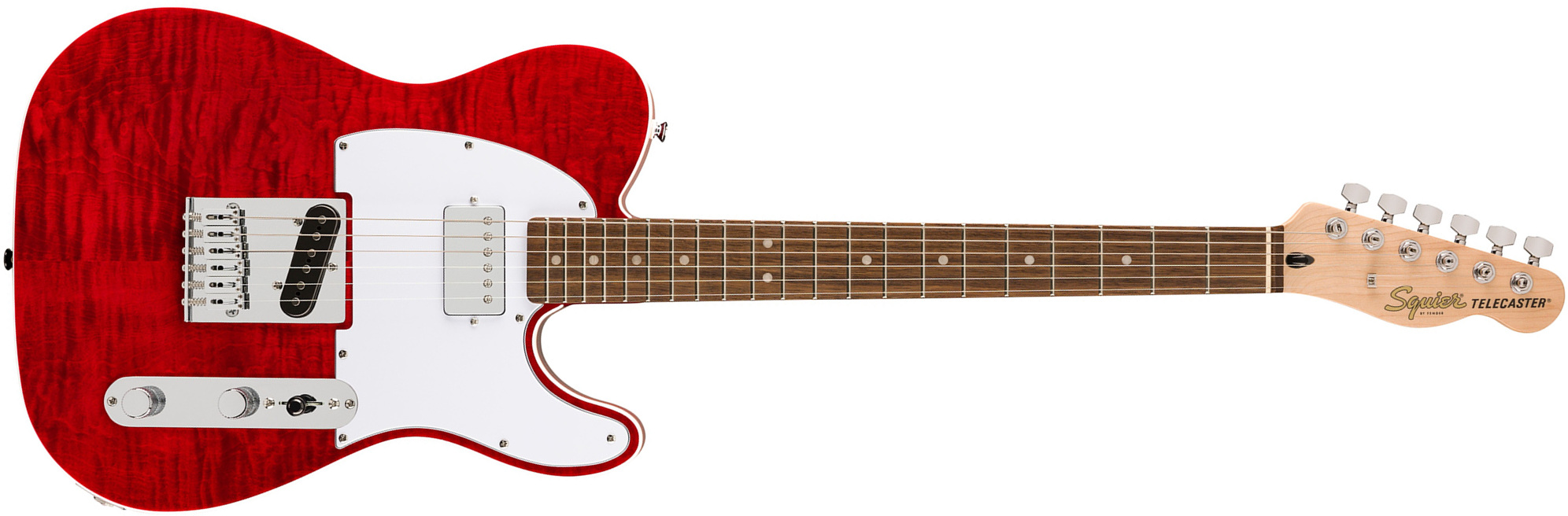 Squier Tele Fmt Sh Affinity Ht Lau - Crimson Red Transparent - Guitare Électrique Forme Tel - Main picture