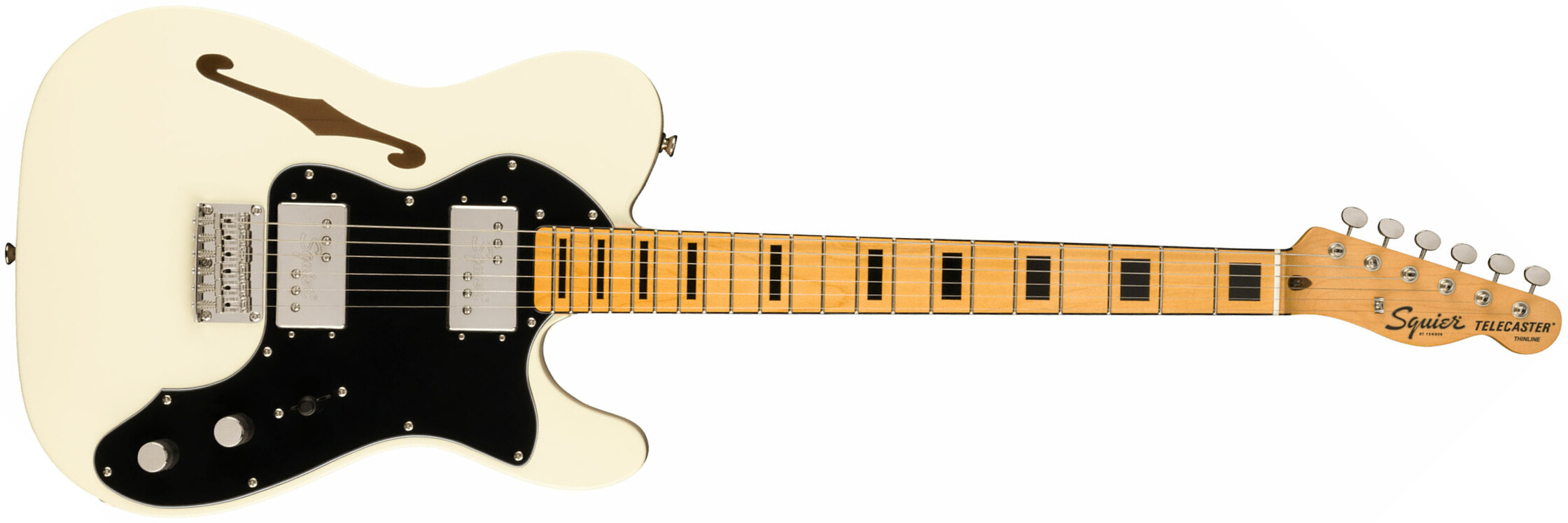 Squier Tele Thinline '70s Classic Vibe Fsr Ltd Hh Mn - Olympic White - Guitare Électrique Forme Tel - Main picture