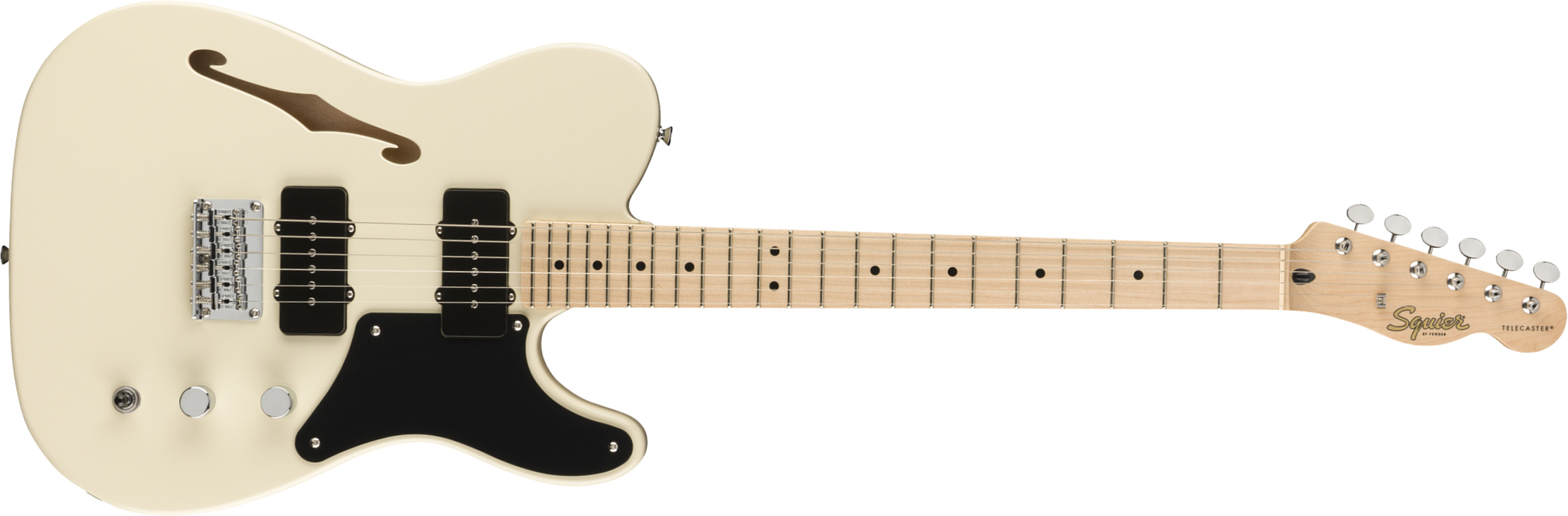 Squier Tele Thinline Cabronita Paranormal Ss Ht Mn - Olympic White - Guitare Électrique Forme Tel - Main picture
