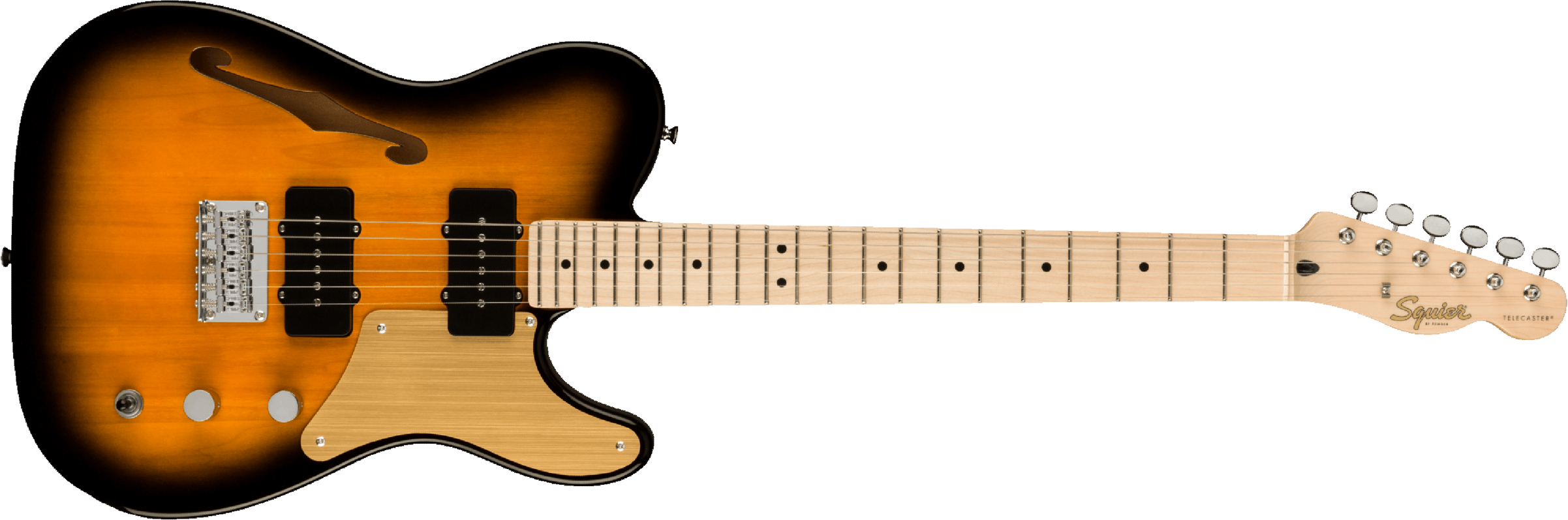 Squier Tele Thinline Cabronita Paranormal Ss Ht Mn - 2 Tone Sunburst - Guitare Électrique Forme Tel - Main picture