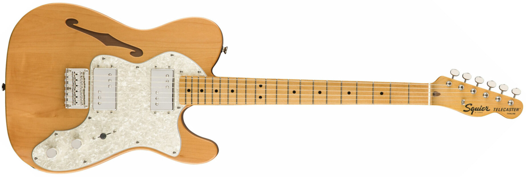 Squier Tele Thinline Classic Vibe 70s 2019 Hh Mn - Natural - Guitare Électrique 1/2 Caisse - Main picture