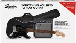 Pack guitare électrique Squier Strat Affinity HSS Pack - Charcoal frost metallic