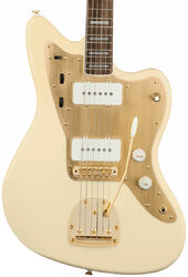 Guitare électrique rétro rock Squier 40th Anniversary Jazzmaster Gold Edition - Olympic white