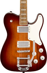 Guitare électrique forme tel Squier Paranormal Troublemaker Telecaster Deluxe Bigsby - honey sunburst