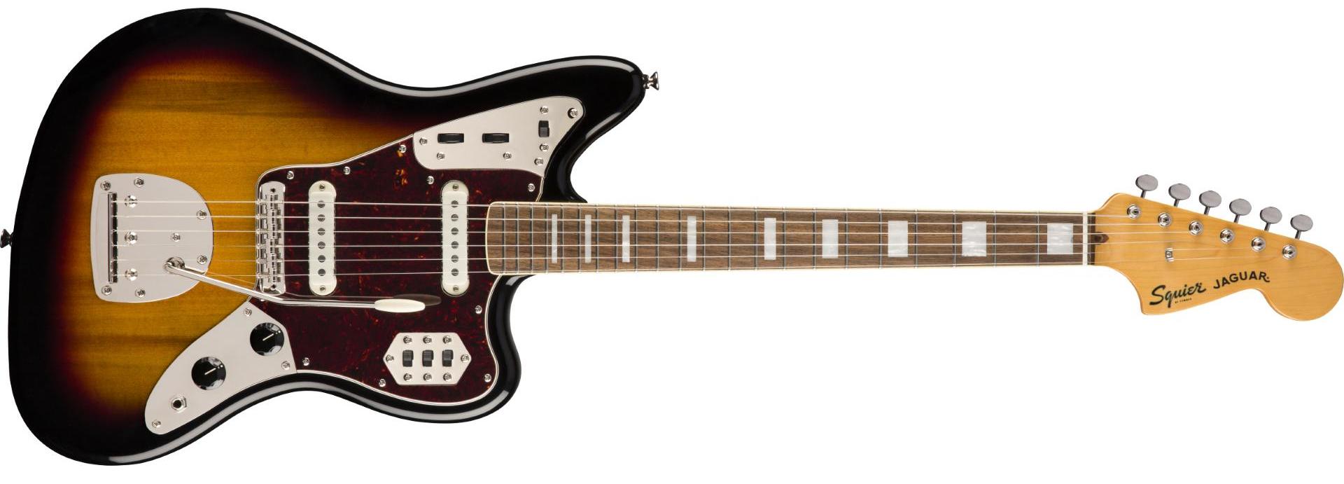 Guitare électrique rétro rock Squier Classic Vibe '70s Jaguar (LAU) - 3-color sunburst