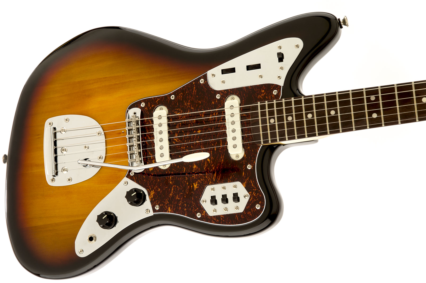 Squier Jaguar Classic Vibe 70s 2019 Lau - 3-color Sunburst - Guitare Électrique RÉtro Rock - Variation 2