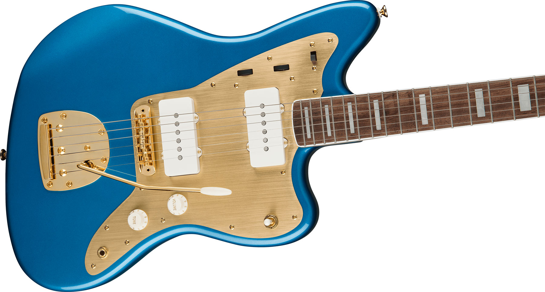 Squier Jazzmaster 40th Anniversary Gold Edition Lau - Lake Placid Blue - Guitare Électrique RÉtro Rock - Variation 2