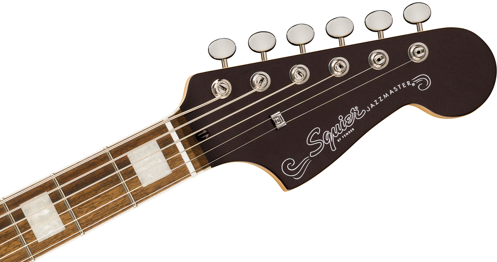 Squier Jazzmaster Baritone Hh Paranormal 2h Ht Lau - Oxblood - Guitare Électrique RÉtro Rock - Variation 3