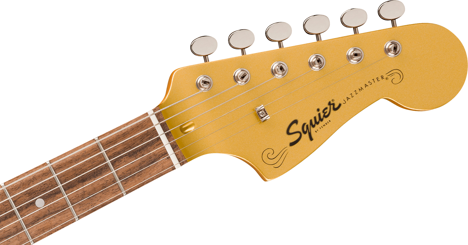 Squier Jazzmaster Classic Vibe 60s Fsr Ltd 2s Trem Lau - Aztec Gold Matching Headstock - Guitare Électrique RÉtro Rock - Variation 3