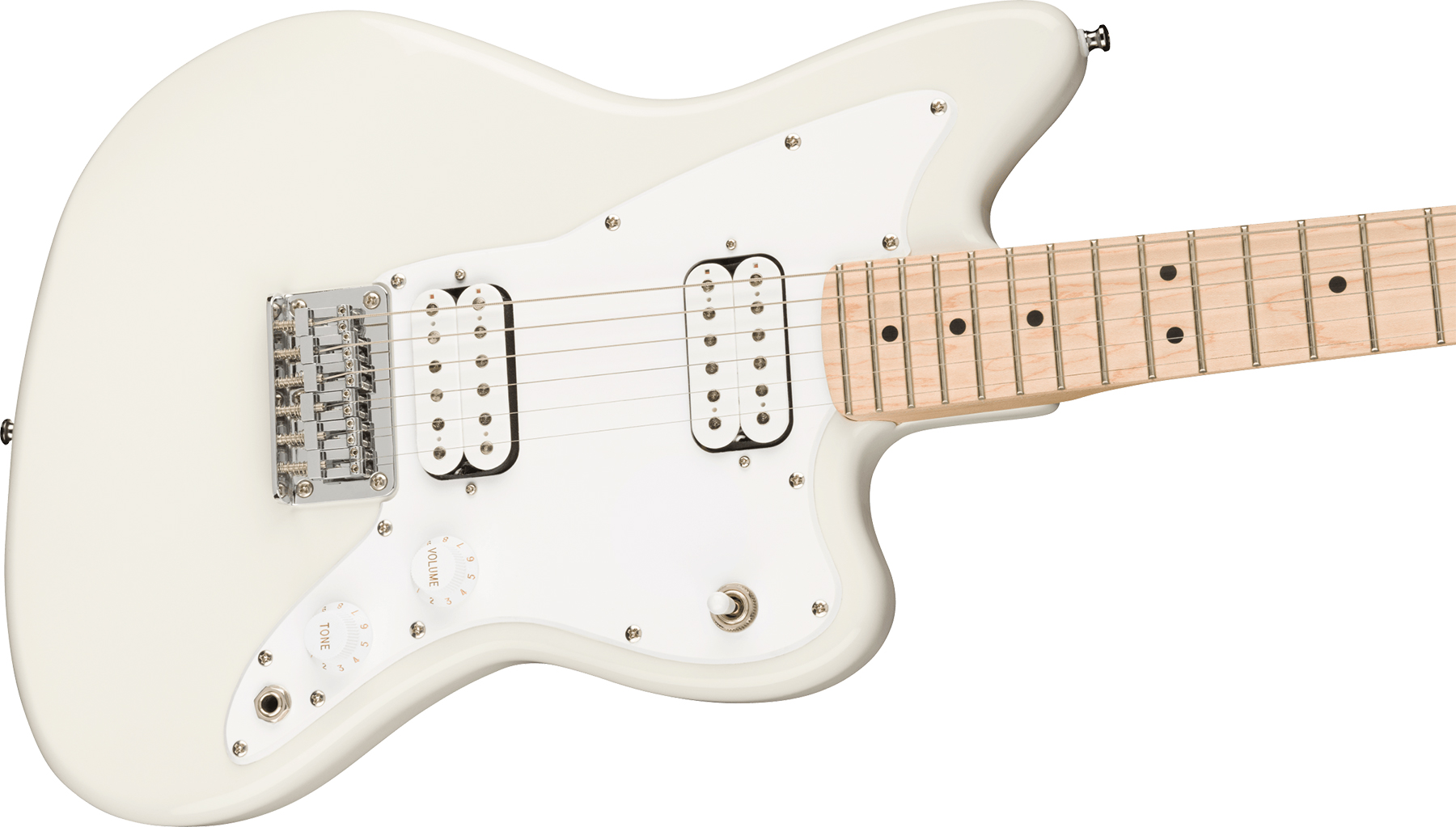 Squier Mini Jazzmaster Bullet Hh Ht Mn - Olympic White - Guitare Électrique Enfant - Variation 2