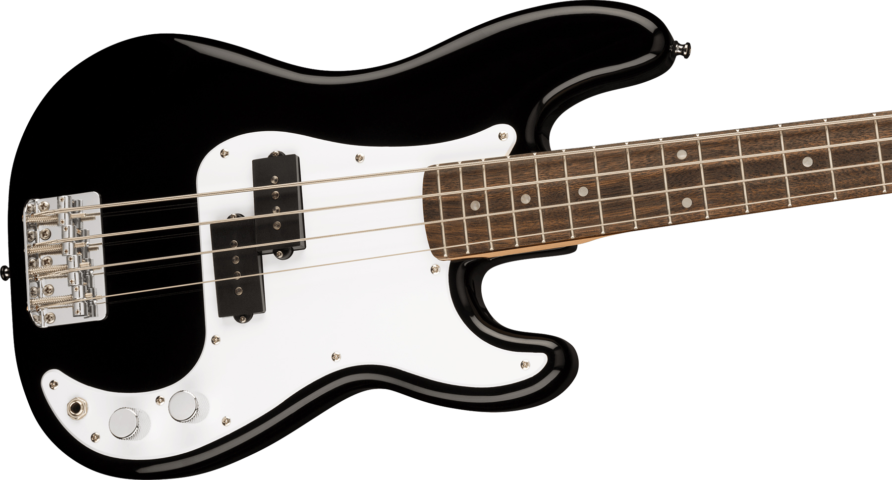 Squier Mini Precision Bass Bullet Lau - Black - Basse Électrique Voyage - Variation 2