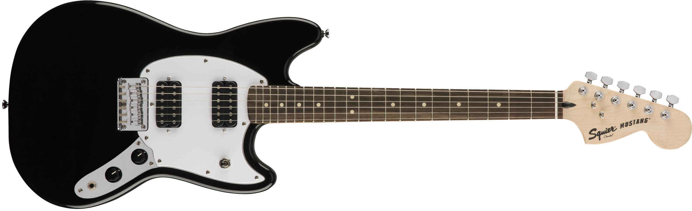 Squier Mustang Bullet Hh 2019 Ht Lau - Black - Guitare Électrique RÉtro Rock - Variation 1