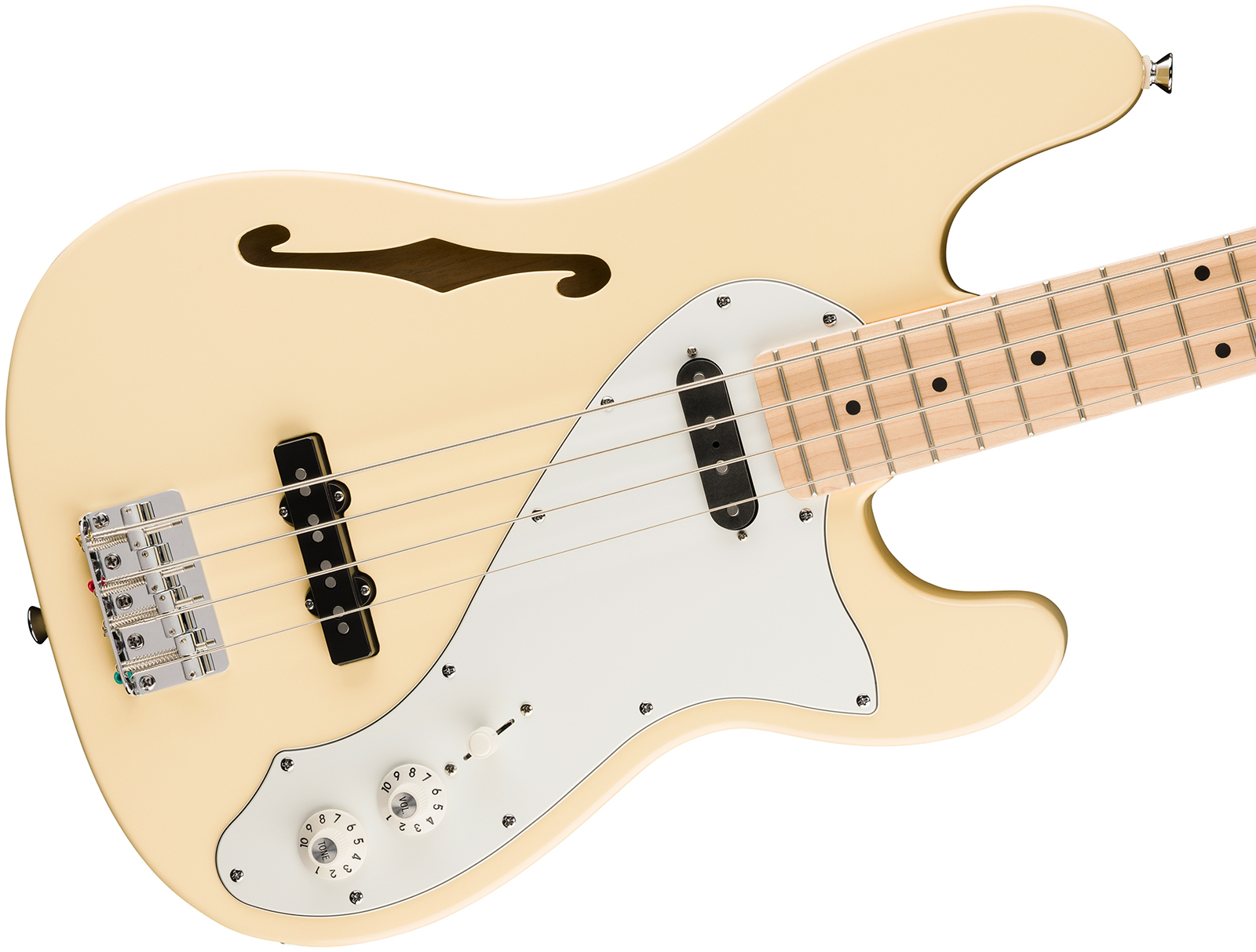 Squier Precision Bass Thinline Sj Paranormal Mn - Vintage White - Basse Électrique Solid Body - Variation 2