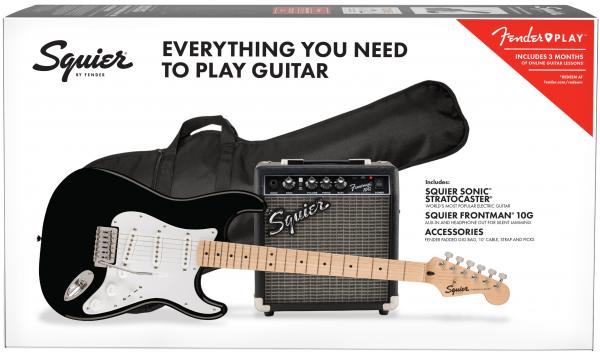 Squier Sonic Stratocaster Pack - black Electric guitar set