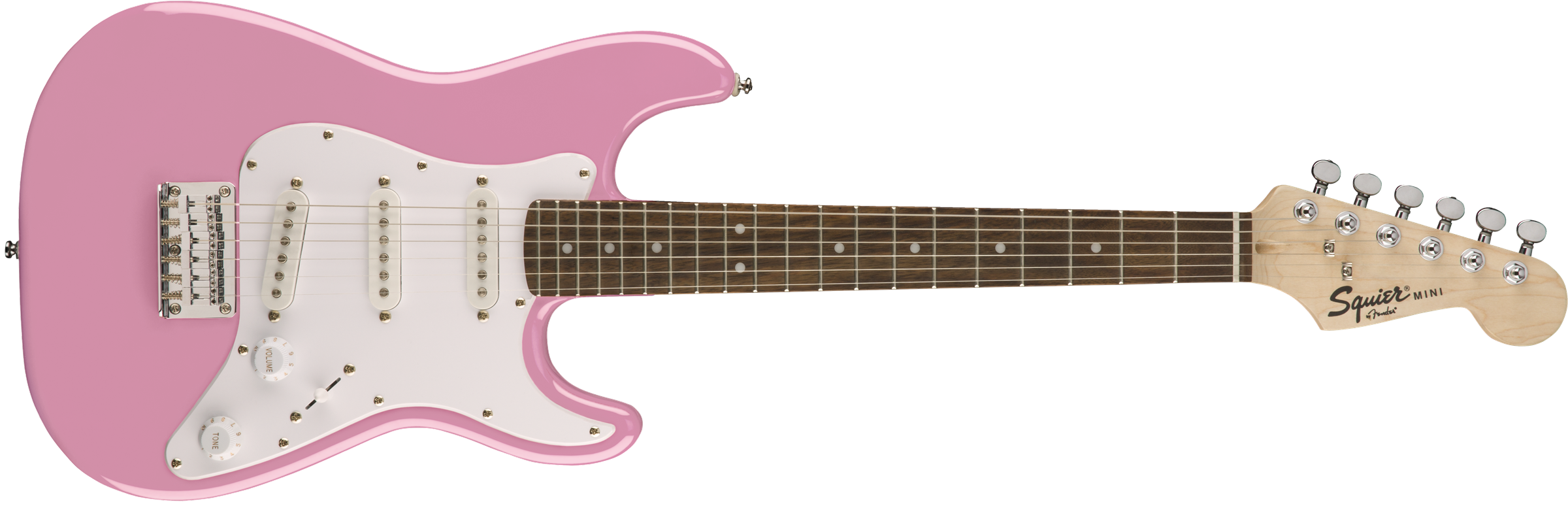 Squier Squier Mini Strat V2 Ht Sss Lau - Pink - Guitare Électrique Enfant - Variation 1