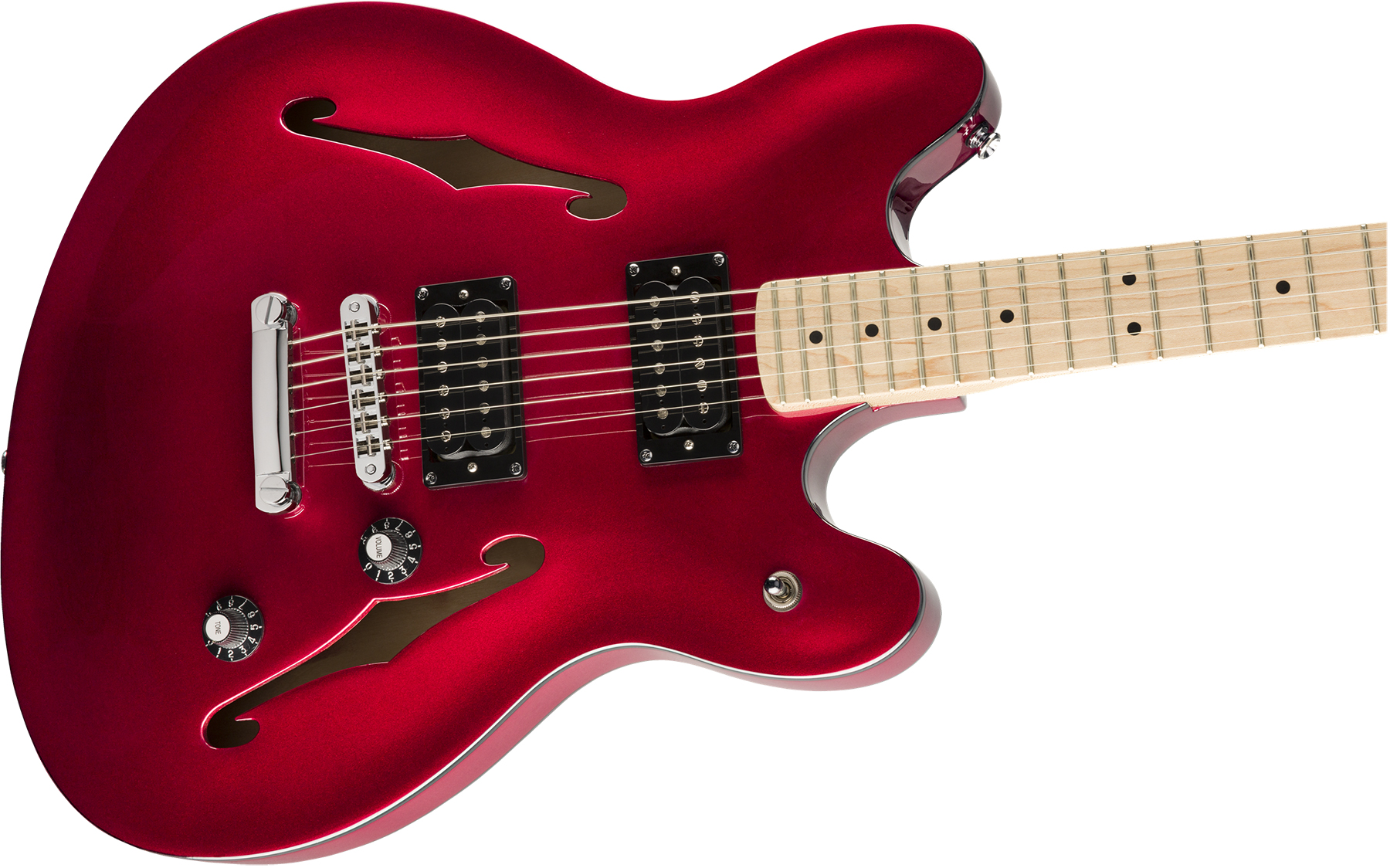 Squier Starcaster Affinity 2019 Hh Ht Mn - Candy Apple Red - Guitare Électrique 1/2 Caisse - Variation 2