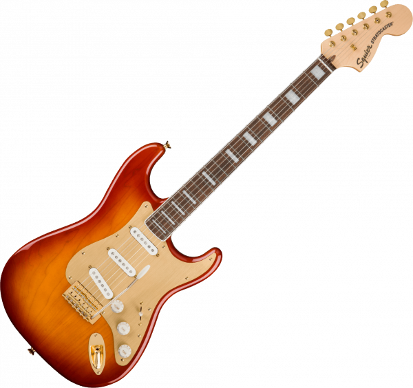 Guitare électrique solid body Squier 40th Anniversary Stratocaster Gold Edition - Sienna sunburst