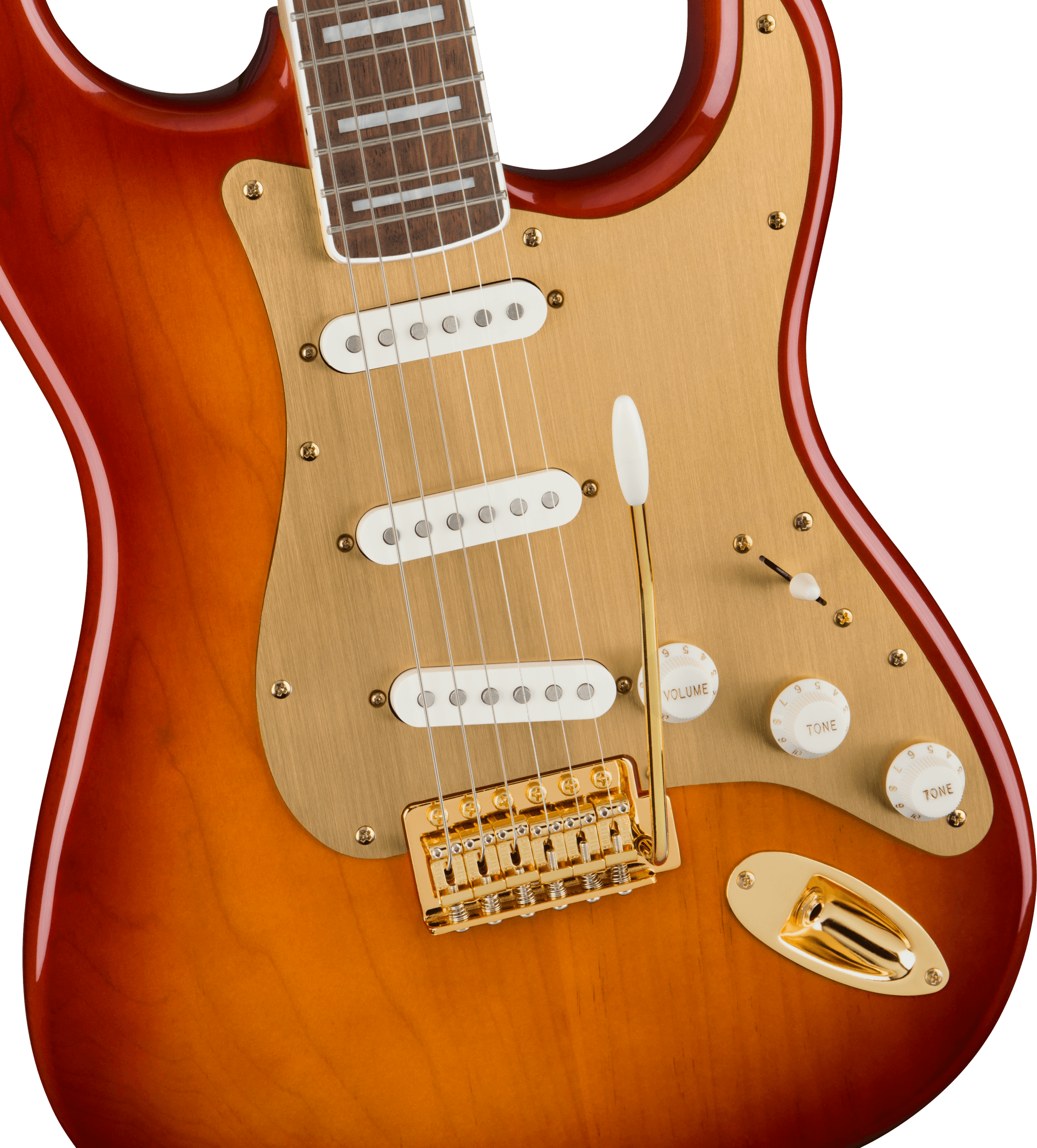 Squier Strat 40th Anniversary Gold Edition Lau - Sienna Sunburst - Guitare Électrique Forme Str - Variation 2