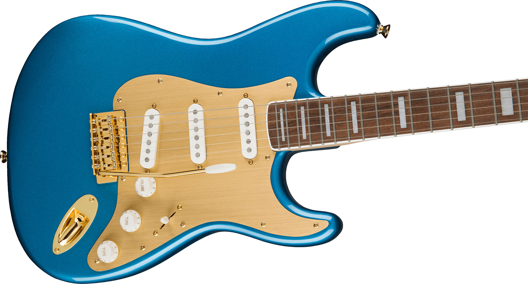 Squier Strat 40th Anniversary Gold Edition Lau - Lake Placid Blue - Guitare Électrique Forme Str - Variation 2