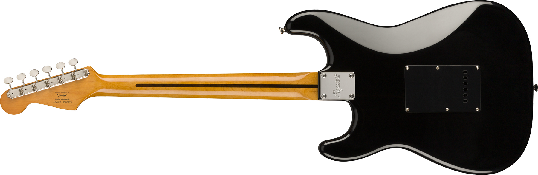 Squier Strat '50s Classic Vibe Fsr Ltd 2020mn - Black With Black Pickguard - Guitare Électrique Forme Str - Variation 1