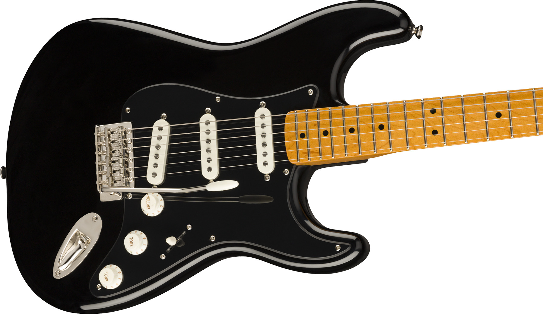 Squier Strat '50s Classic Vibe Fsr Ltd 2020mn - Black With Black Pickguard - Guitare Électrique Forme Str - Variation 2
