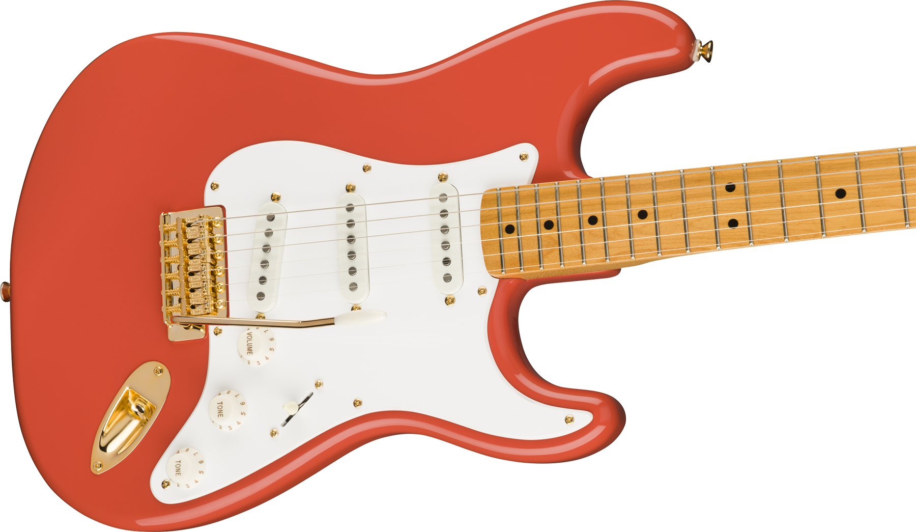 Squier Strat Classic Vibe '50s Fsr Ltd Mn - Fiesta Red With Gold Hardware - Guitare Électrique Forme Str - Variation 2