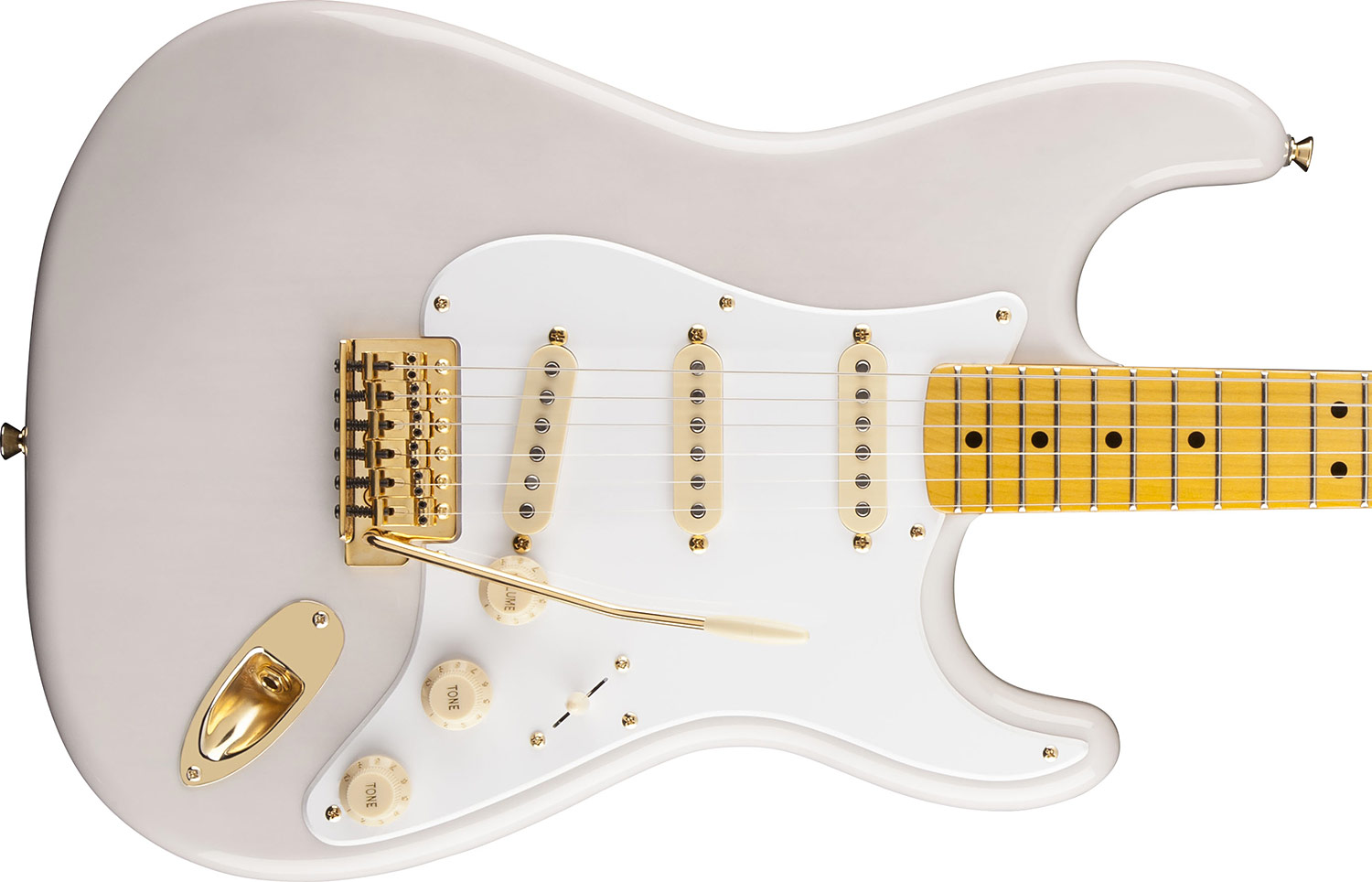Squier Strat Classic Vibe '50s Gold Hardware Fsr Mn - White Blonde - Guitare Électrique Forme Str - Variation 1