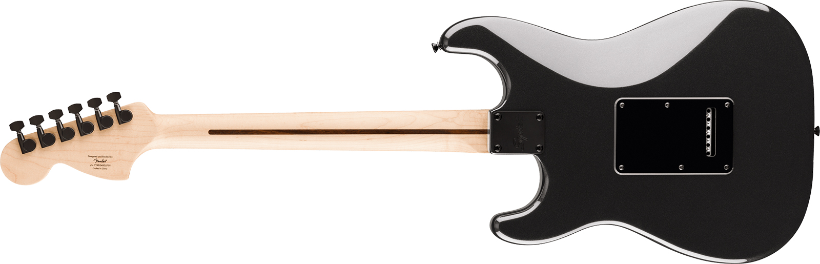 Squier Strat Hss Affinity Fsr Ltd Trem Lau - Metallic Black Matching Headstock - Guitare Électrique Forme Str - Variation 1