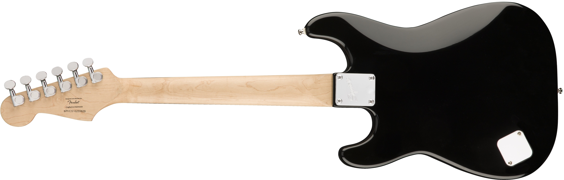 Squier Strat Mini V2 Sss Ht Rw - Black - Guitare Électrique Enfant - Variation 1