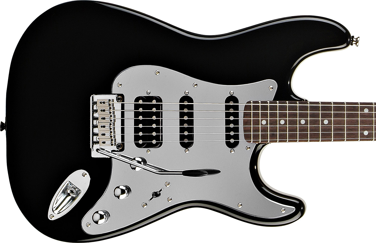 Squier Black & Chrome Standard Strat Hss (rw) - Black - Guitare Électrique Forme Str - Variation 2