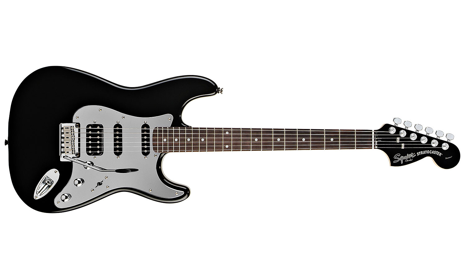 Squier Black & Chrome Standard Strat Hss (rw) - Black - Guitare Électrique Forme Str - Variation 1