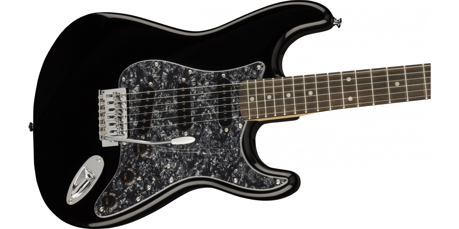 Squier Strat Affinity Black Pearl Pickguard Fsr Ltd Sss Trem Lau - Black - Guitare Électrique Forme Str - Variation 2