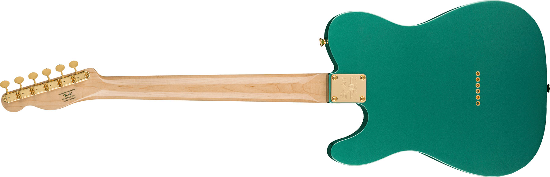 Squier Tele 40th Anniversary Gold Edition Lau - Sherwood Green Metallic - Guitare Électrique Forme Tel - Variation 1