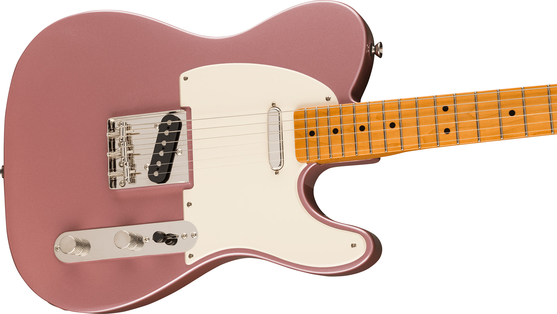 Squier Tele '50s Parchment Pickguard Classic Vibe Fsr 2s Ht Mn - Burgundy Mist - Guitare Électrique Forme Tel - Variation 2