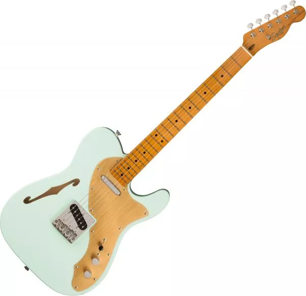 Guitare électrique solid body Squier FSR Classic Vibe '60s Telecaster Thinline, Gold Anodized Pickguard - Sonic blue