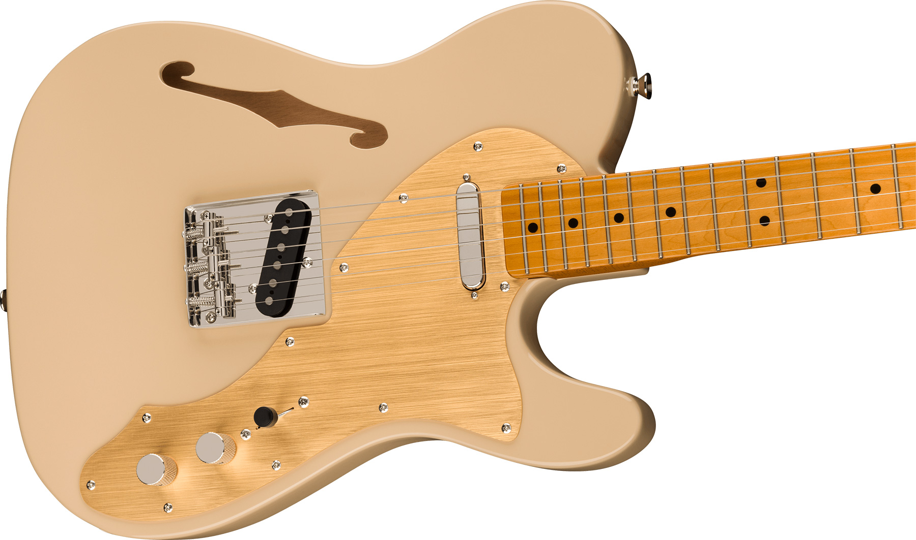 Squier Tele '60s Thinline Gold Anodized Pickguard Classic Vibe Fsr 2s Ht Mn - Desert Sand - Guitare Électrique Forme Tel - Variation 2